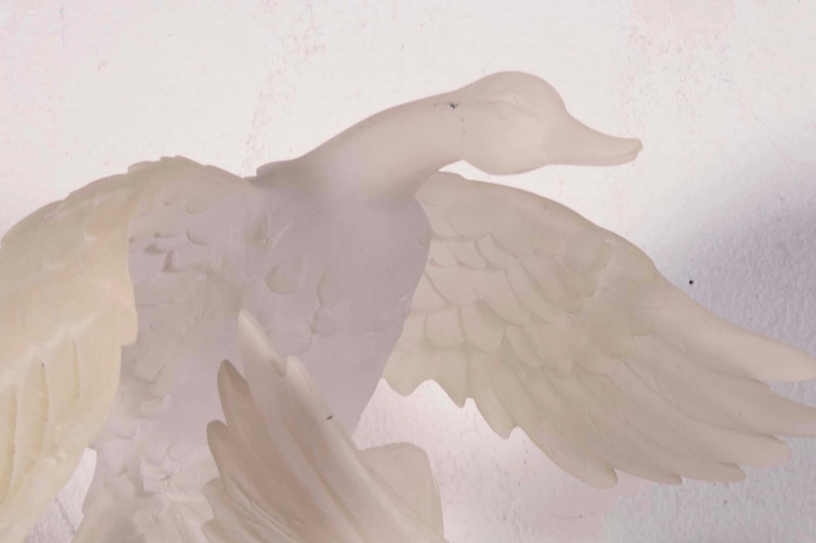 Modern Contemporary Carved Acrylic Geese in Flight Table Sculpture on Base - Thumbnail 10