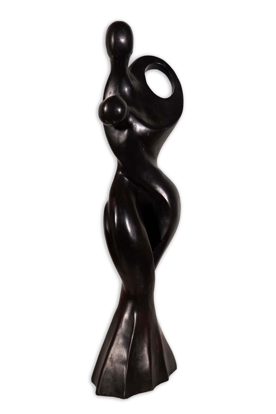 Postmodern Dancing Couple Ironwood Solid Wood Carved Sculpture - Thumbnail 2