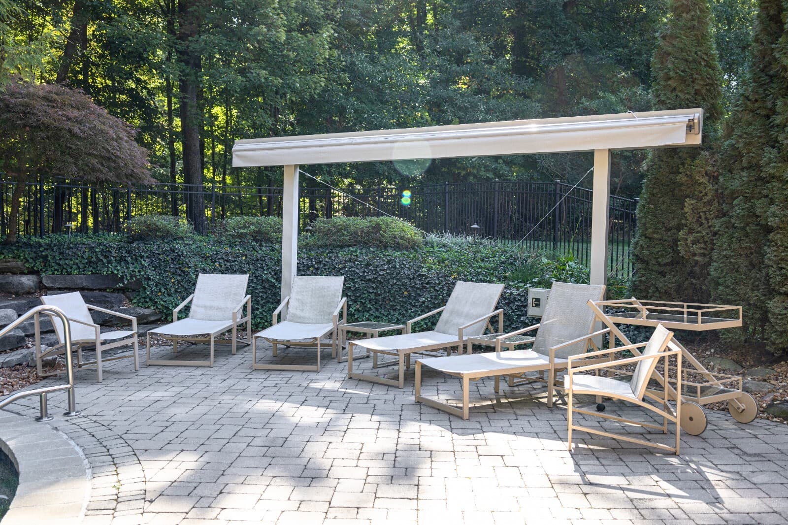 Set of 4 Pavilion Aventura Patio Armchairs with Pair of Ottomans and Side Tables - Thumbnail 6