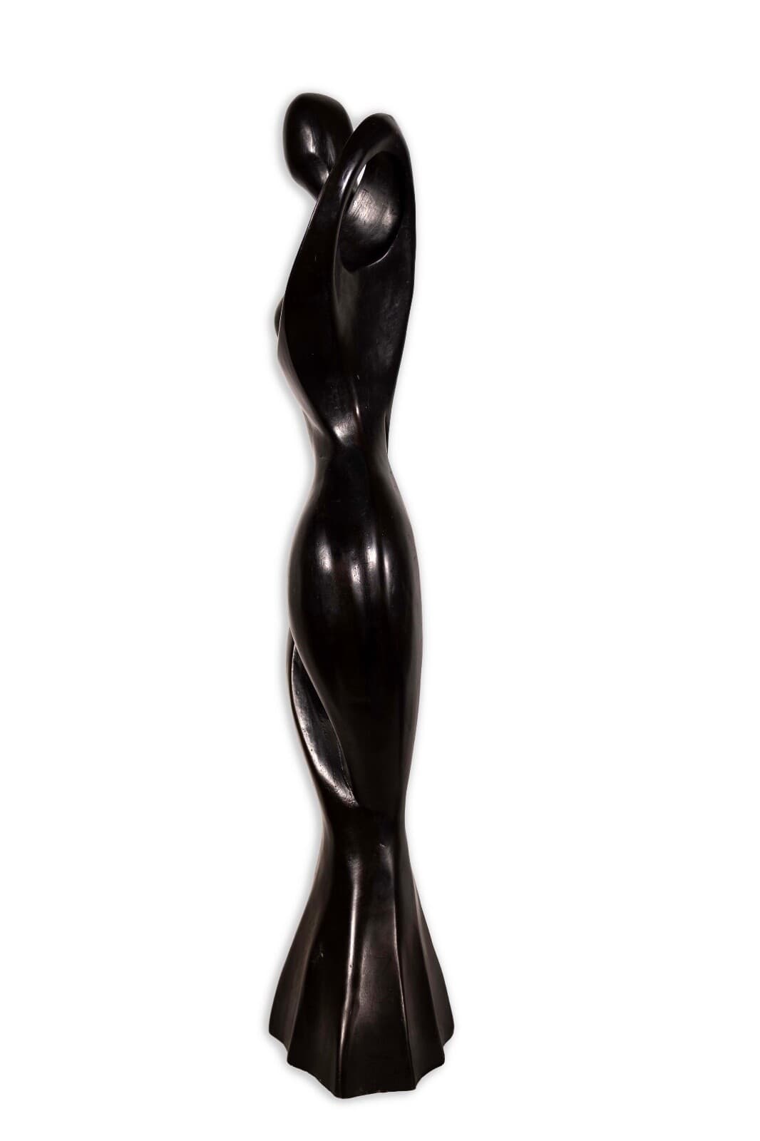 Postmodern Dancing Couple Ironwood Solid Wood Carved Sculpture - Thumbnail 4