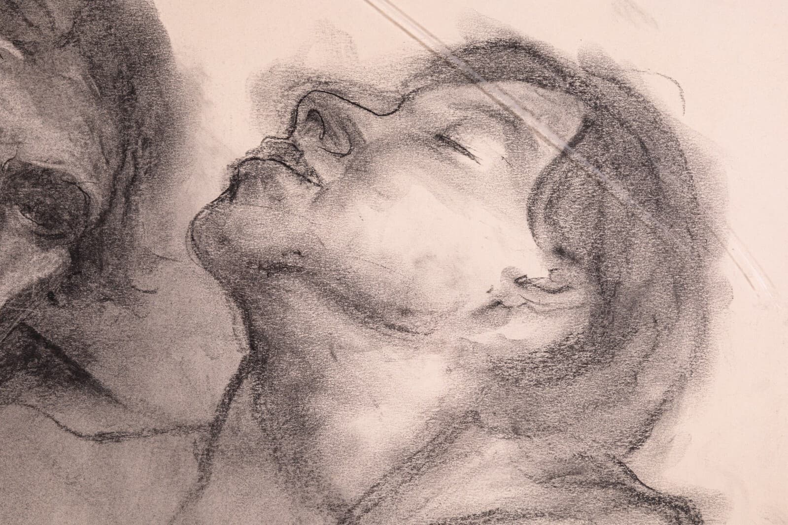Betty Woodward-Bosley 2 Figures Signed Modern Figurative Drawing Unframed - Thumbnail 6