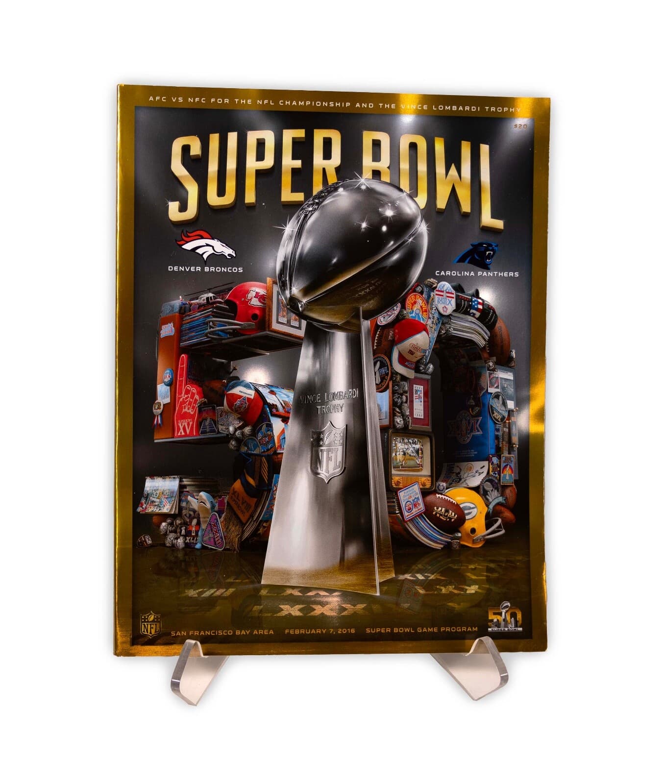 Set of 4 Superbowl 50 Official Game Program Magazine Broncos vs. Panthers - Thumbnail 3