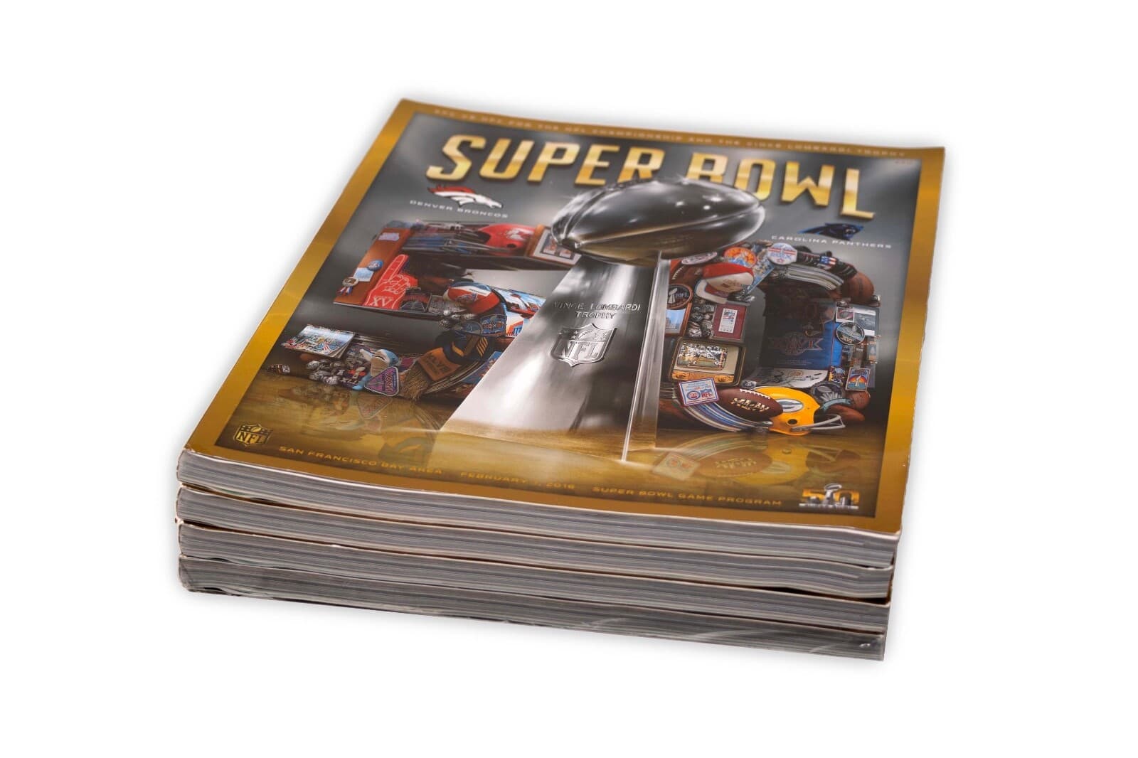 Set of 4 Superbowl 50 Official Game Program Magazine Broncos vs. Panthers - Thumbnail 2