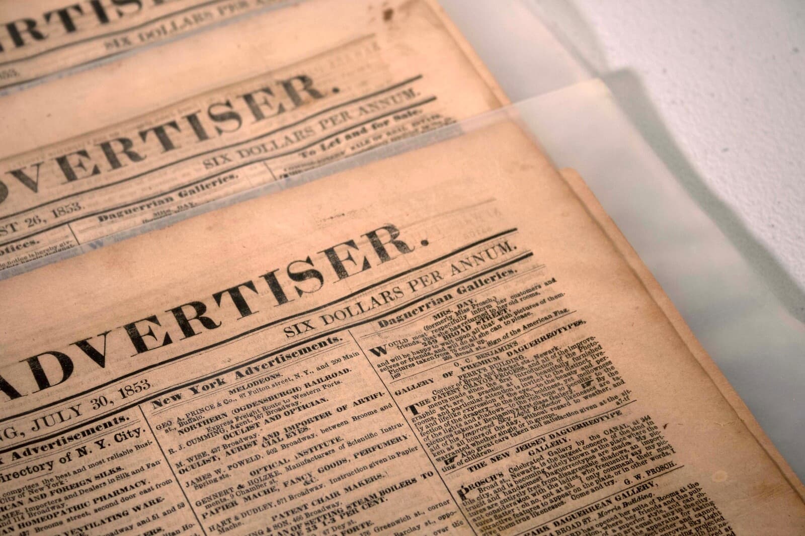 Antique Set of 3 Newark Daily Advertiser Historical Original Newspapers 1853 - Thumbnail 7