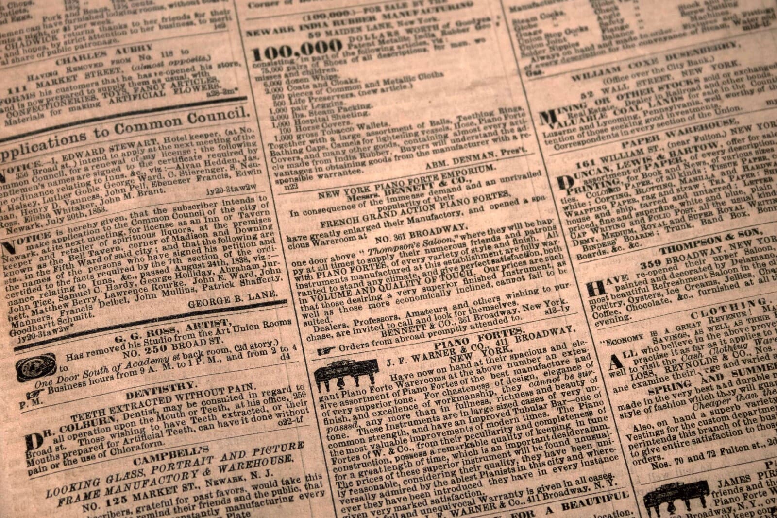 Antique Set of 3 Newark Daily Advertiser Historical Original Newspapers 1853 - Thumbnail 6