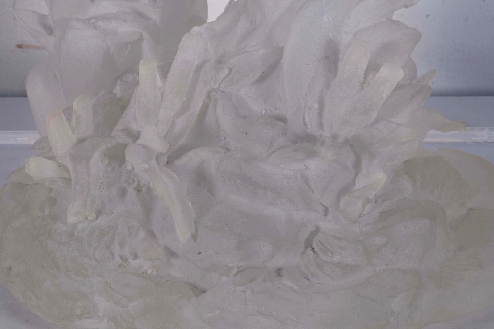 Modern Contemporary Carved Acrylic Geese in Flight Table Sculpture on Base - Thumbnail 8