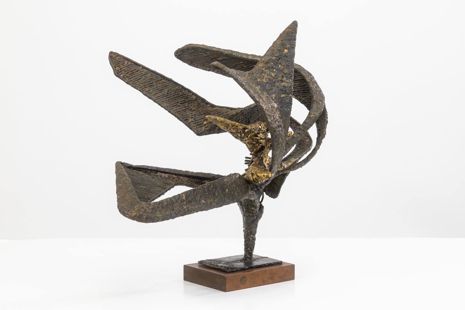 James Herman - Untitled 1965 Signed Abstract Bronze Brutalist Modern Sculpture - Thumbnail 2