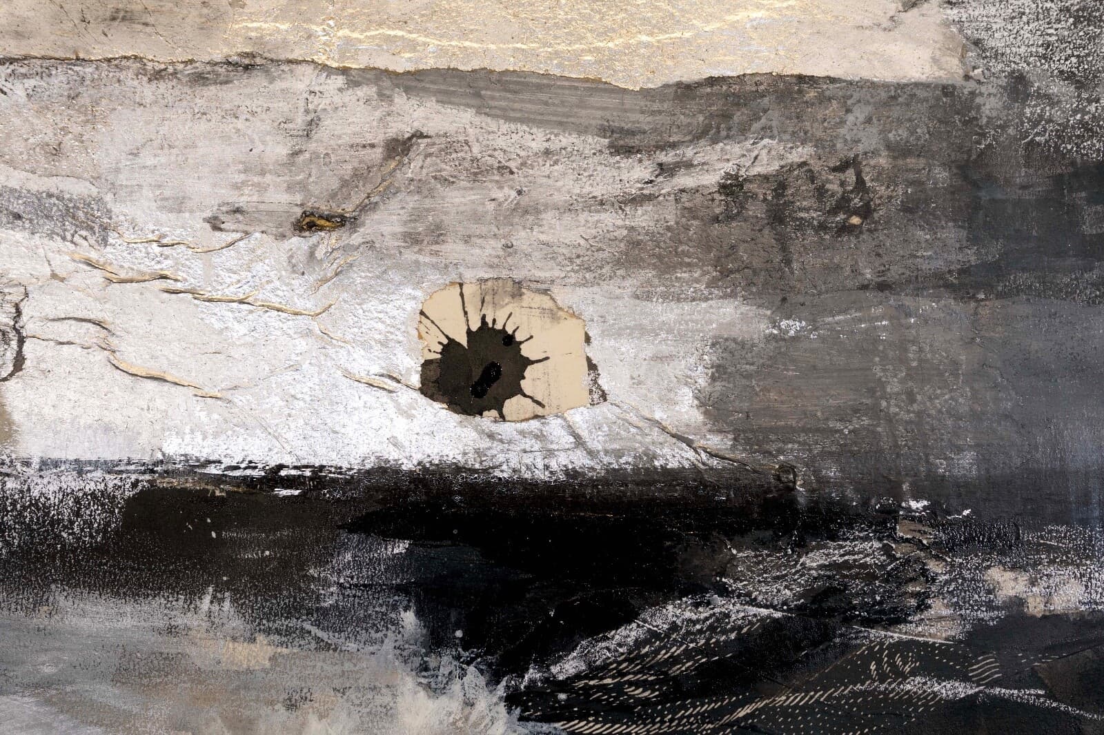 Nori Geffen In The Beginning Signed Modern Mixed-Media Painting Framed 1970s - Thumbnail 4