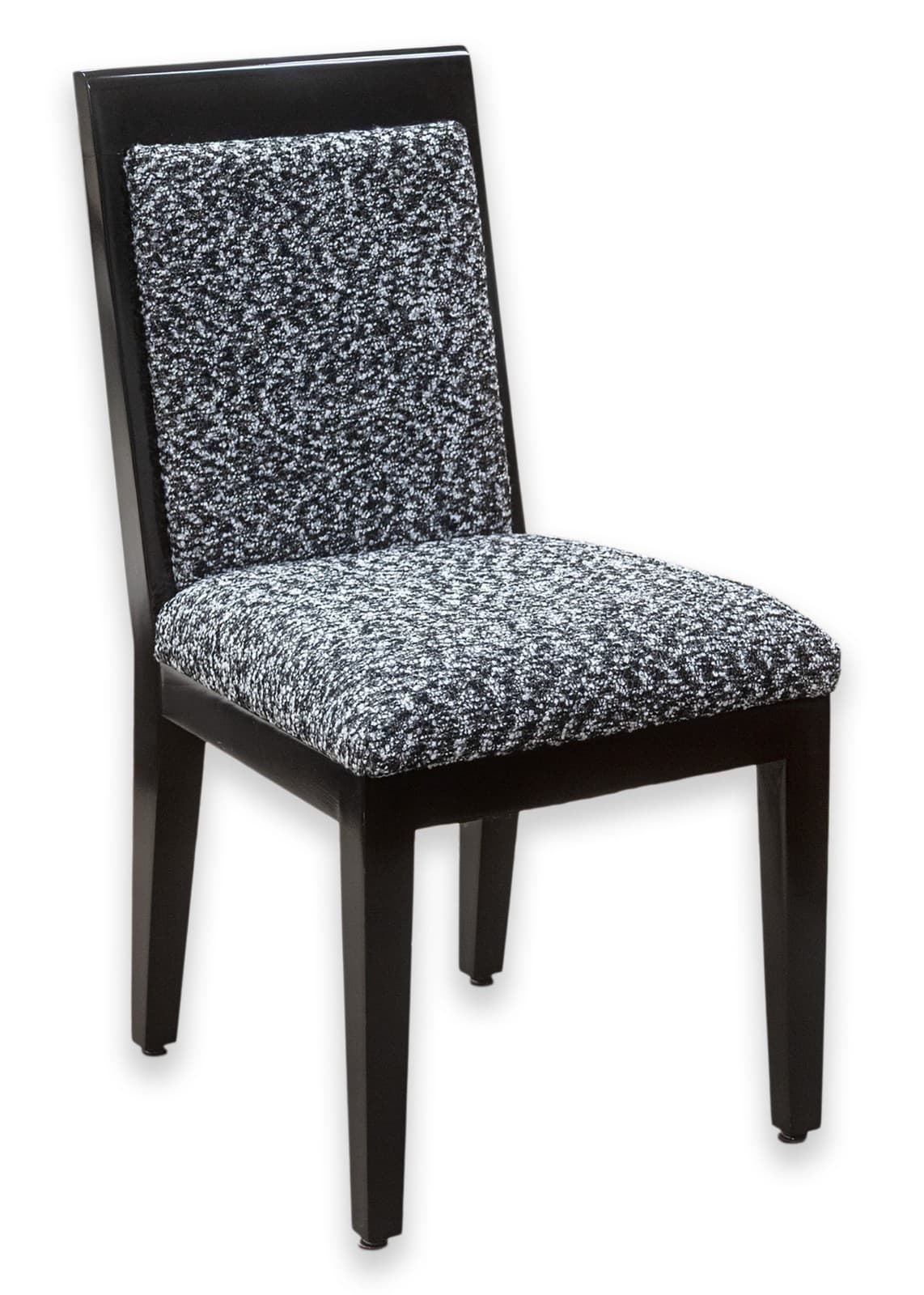 Barbara Barry for Baker Set of 10 Lacquered Black & White Fabric Dining Chairs - Thumbnail 3