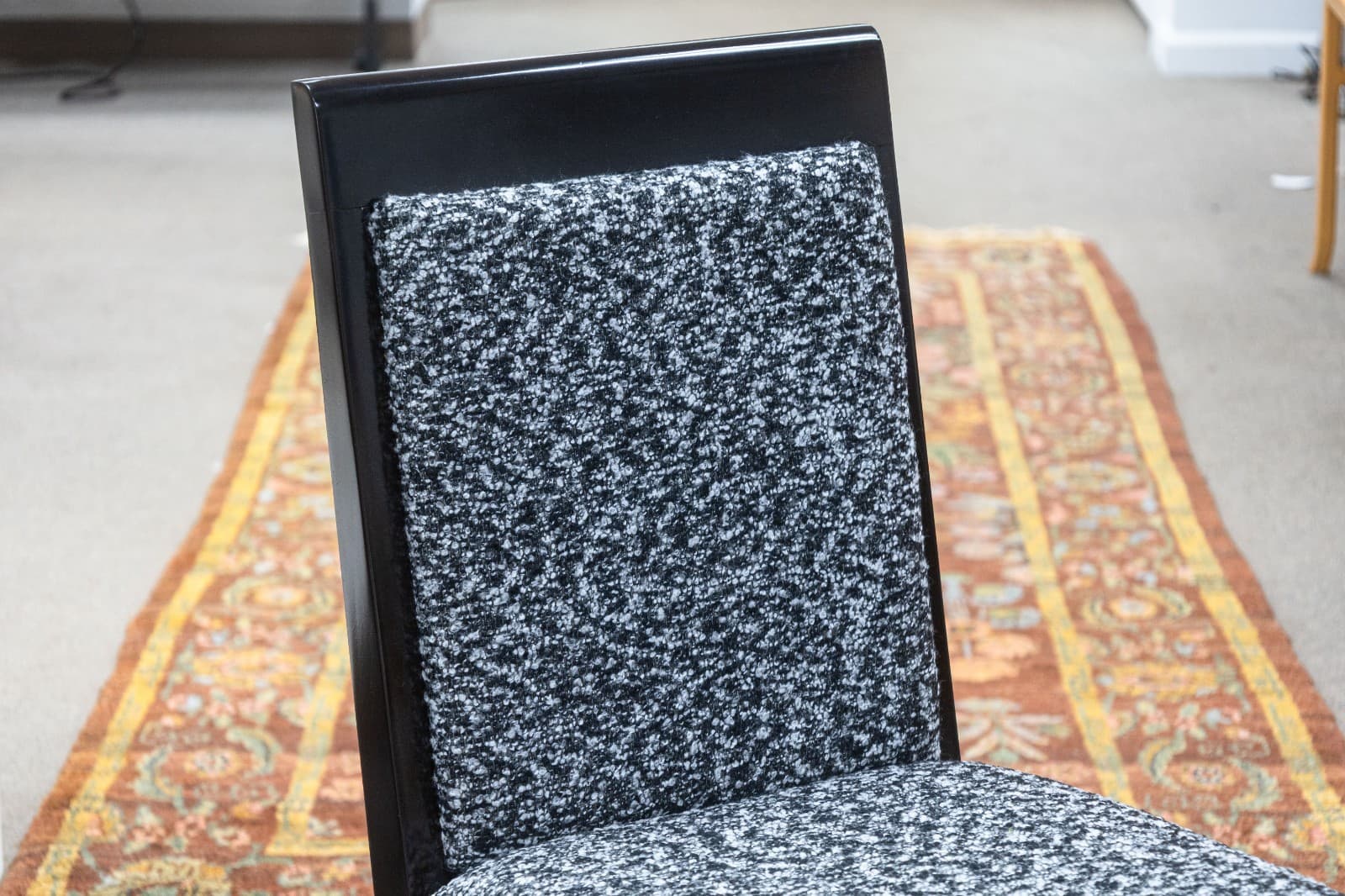 Barbara Barry for Baker Set of 10 Lacquered Black & White Fabric Dining Chairs - Thumbnail 8