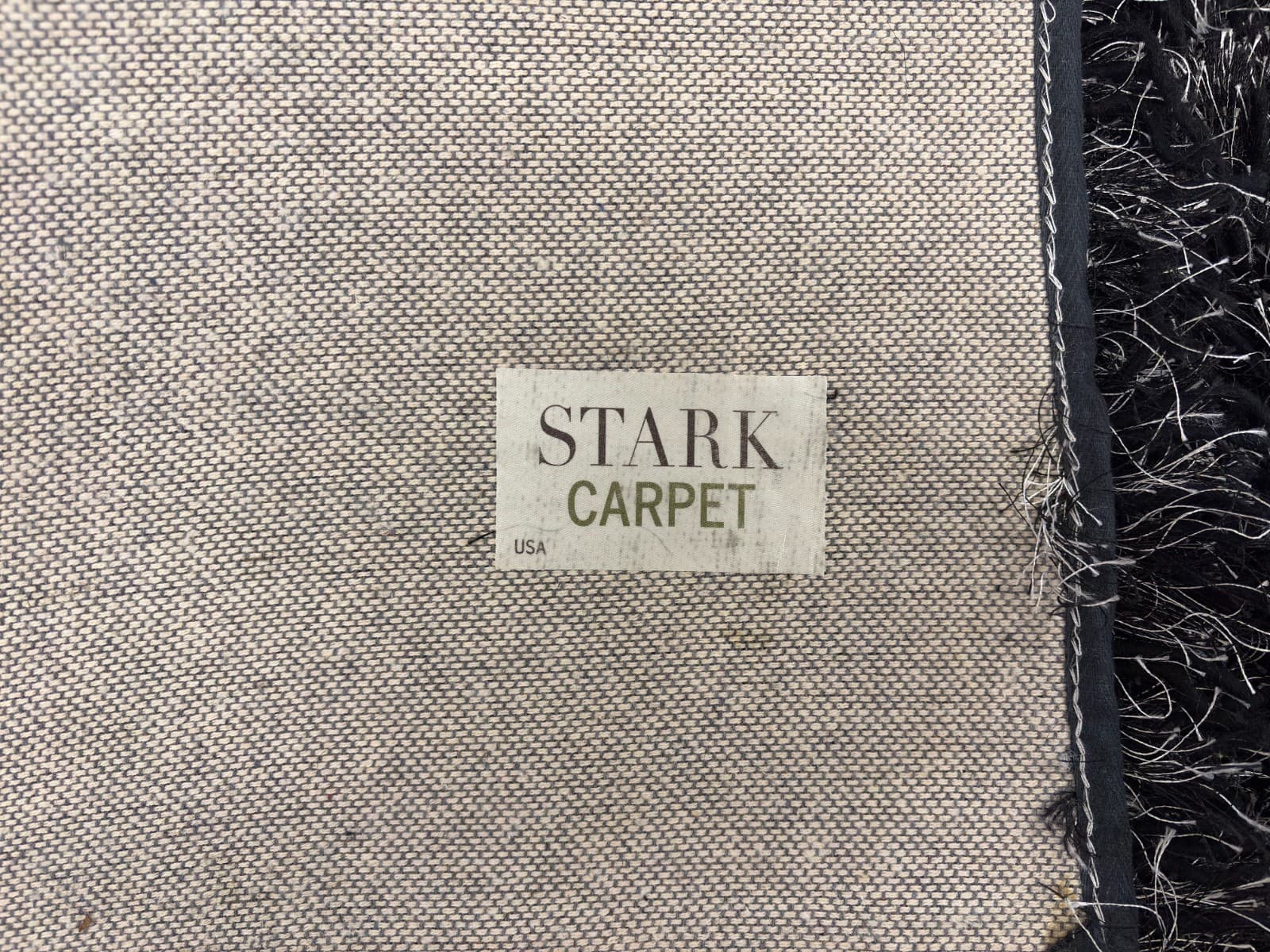 Stark Carpets Black and White Shag 12' x 12.5' Contemporary Modern Area Rug - Thumbnail 7