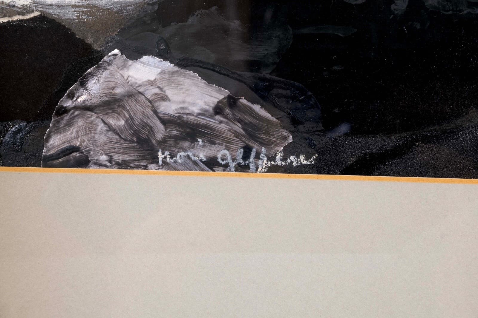 Nori Geffen In The Beginning Signed Modern Mixed-Media Painting Framed 1970s - Thumbnail 7
