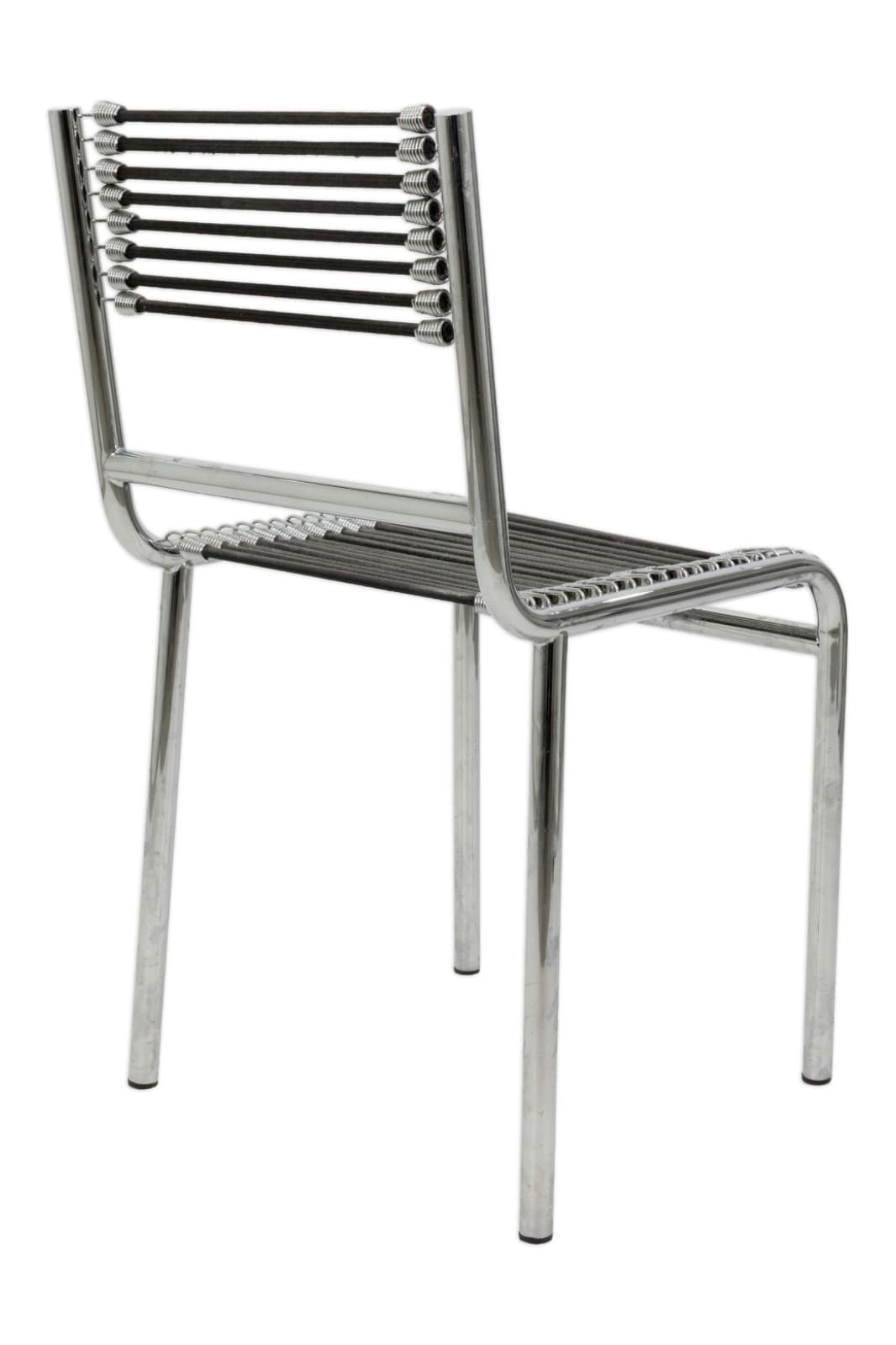 Set Of 4 Mid Century Rene Herbst Sandow Cord And Chrome Armchairs - Thumbnail 4