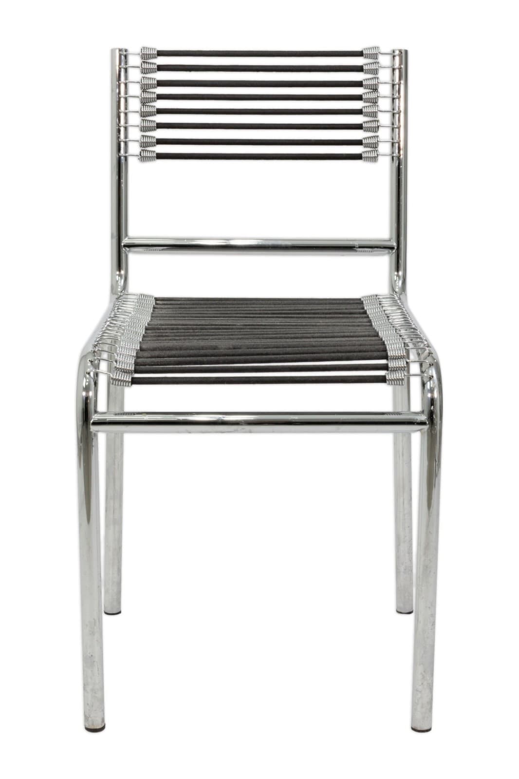 Set Of 4 Mid Century Rene Herbst Sandow Cord And Chrome Armchairs - Thumbnail 3