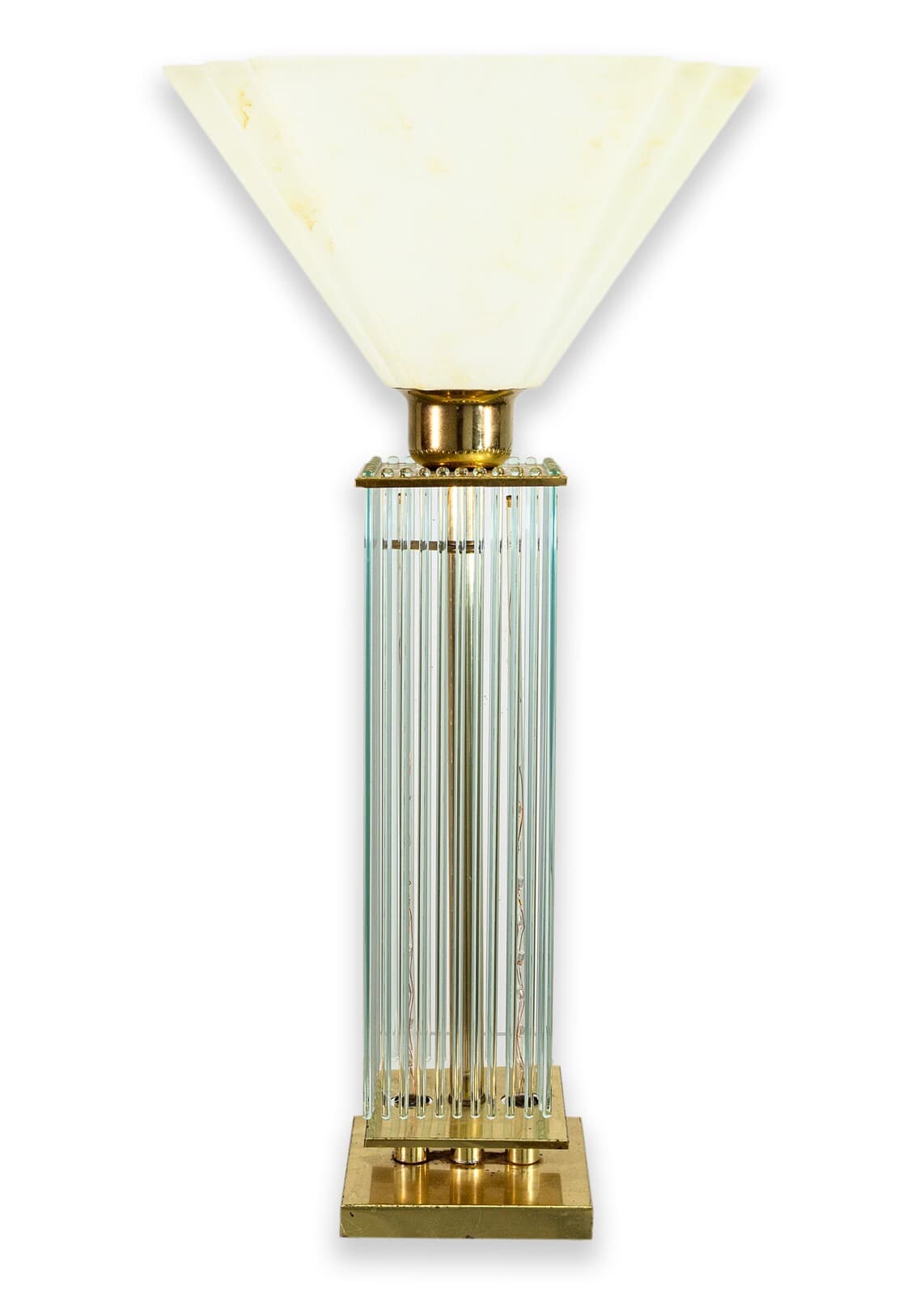 Pair of 1960s Gaetano Sciolari Brass and Glass Mid Century Modern Table Lamps - Thumbnail 2