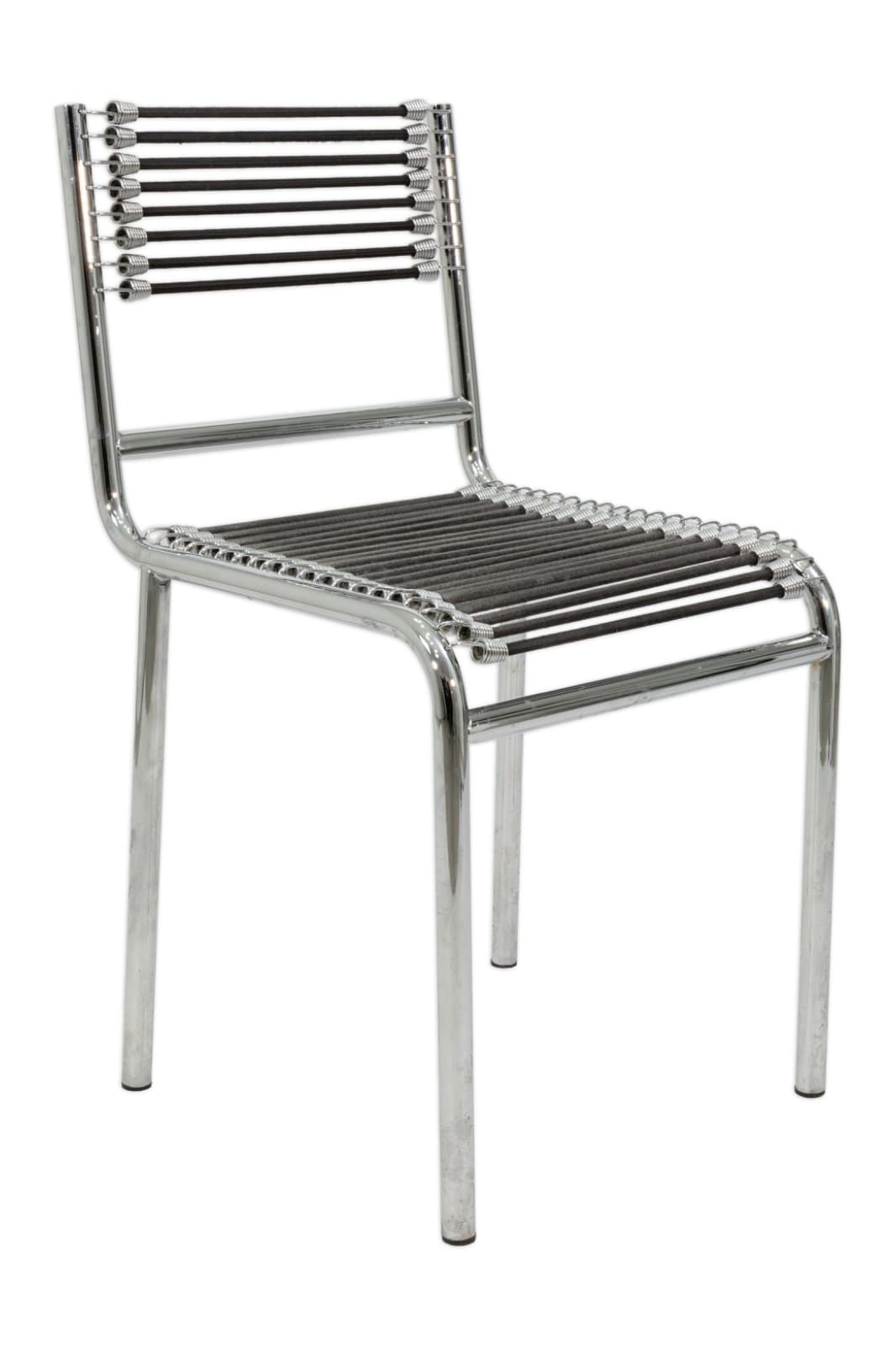 Set Of 4 Mid Century Rene Herbst Sandow Cord And Chrome Armchairs - Thumbnail 2