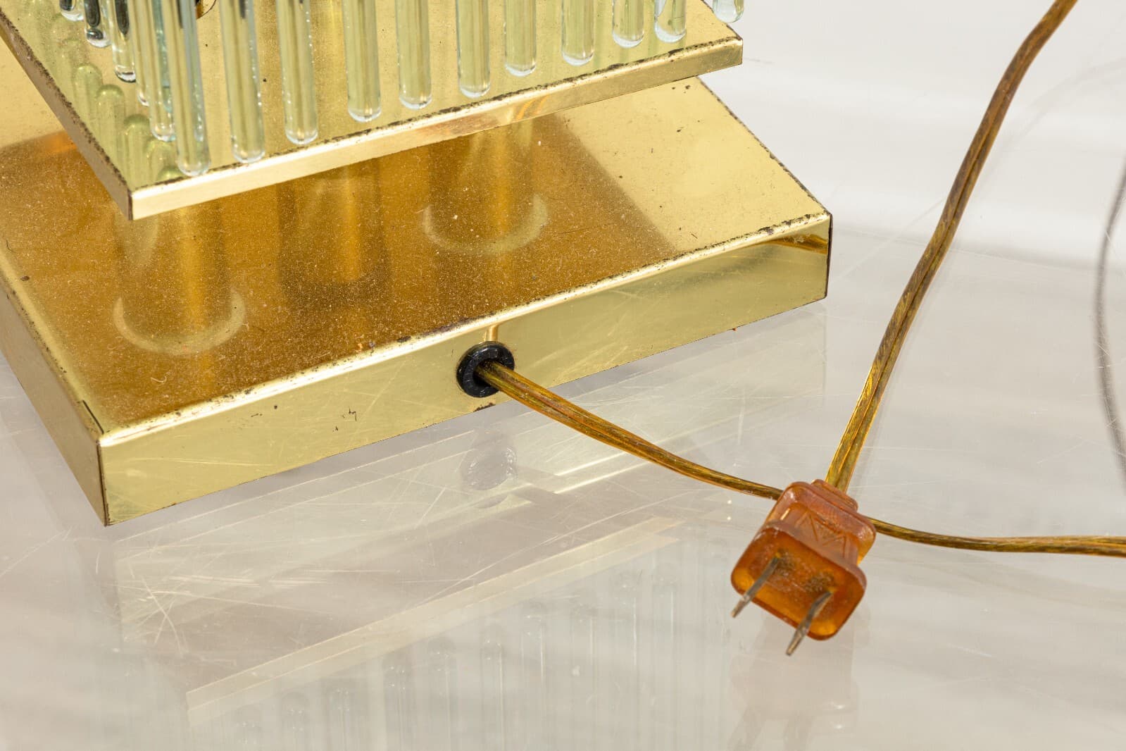Pair of 1960s Gaetano Sciolari Brass and Glass Mid Century Modern Table Lamps - Thumbnail 10