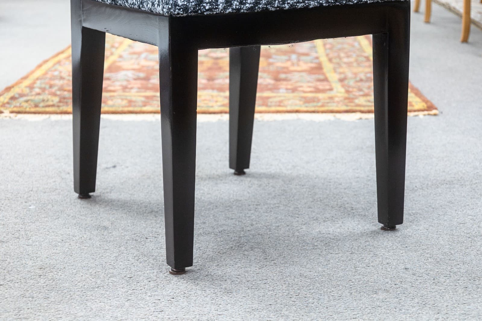 Barbara Barry for Baker Set of 10 Lacquered Black & White Fabric Dining Chairs - Thumbnail 11
