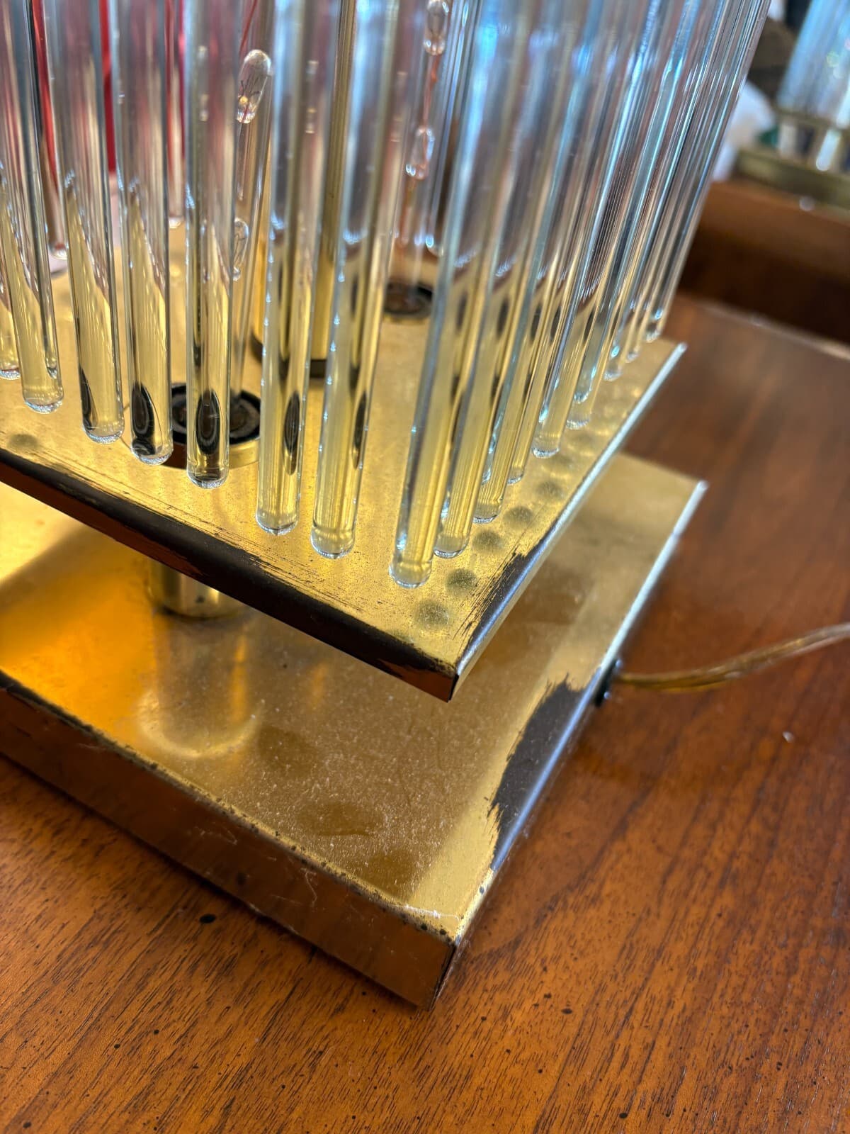 Pair of 1960s Gaetano Sciolari Brass and Glass Mid Century Modern Table Lamps - Thumbnail 11