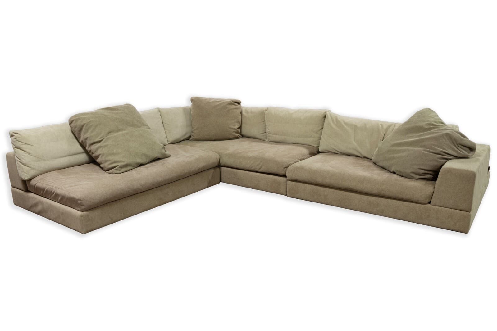 Contemporary Modern Arketipo Large L Shape 3 Piece Sectional Sofa Italy 1990s