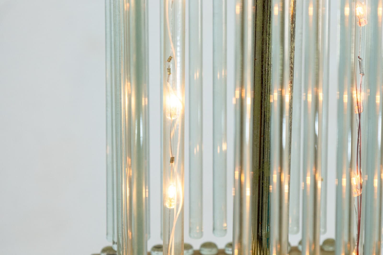 1960s Gaetano Sciolari Brass and Glass Cane Mid Century Modern Floor Lamp - Thumbnail 7