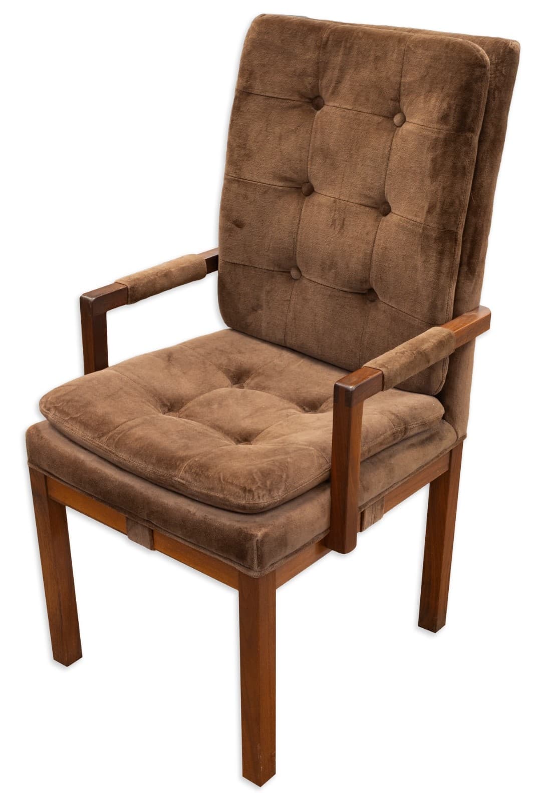 Merton Gershun For Dillingham Set Of 6 Brown Upholstered Dining Chairs - Thumbnail 2