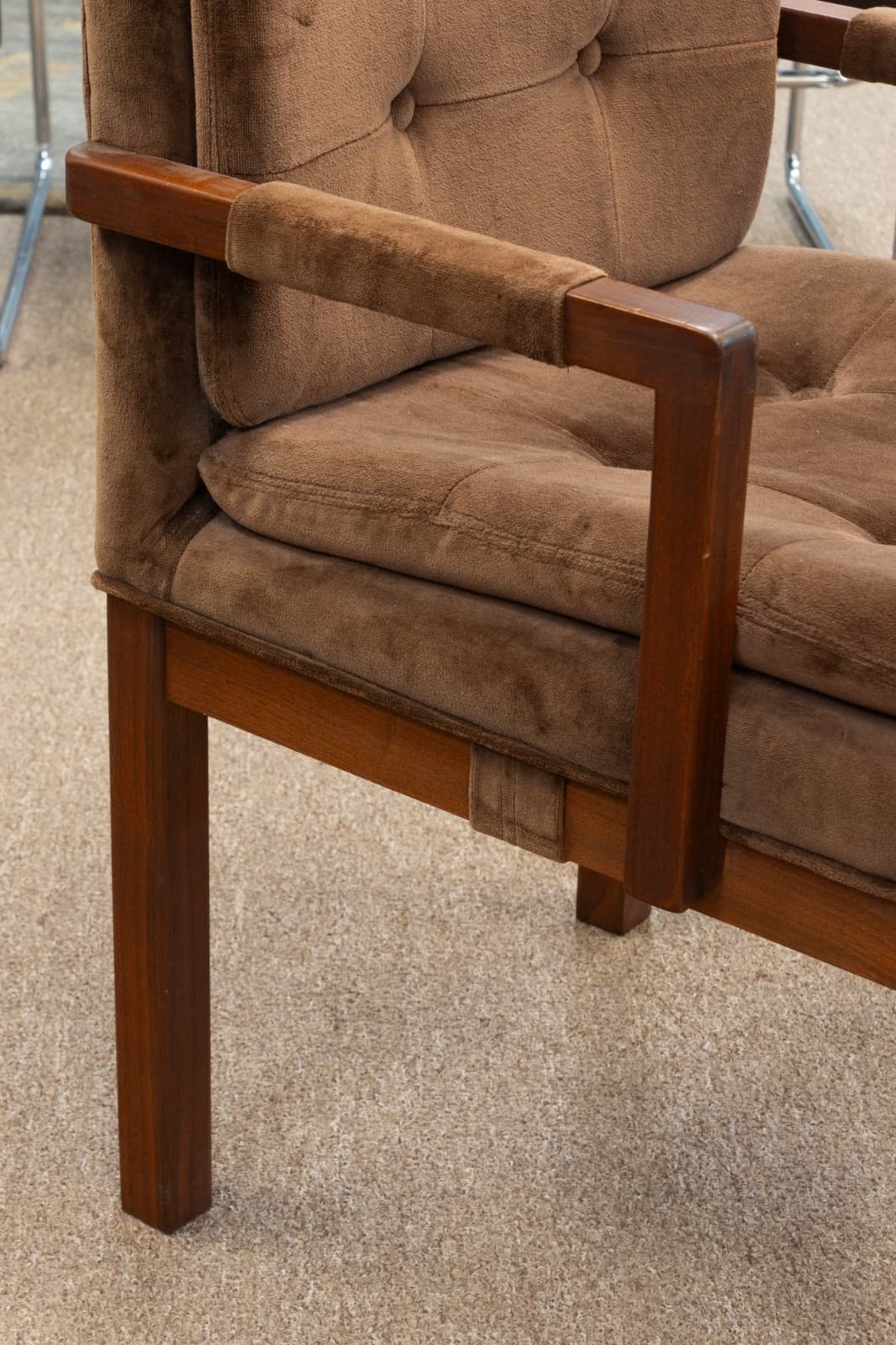 Merton Gershun For Dillingham Set Of 6 Brown Upholstered Dining Chairs - Thumbnail 9
