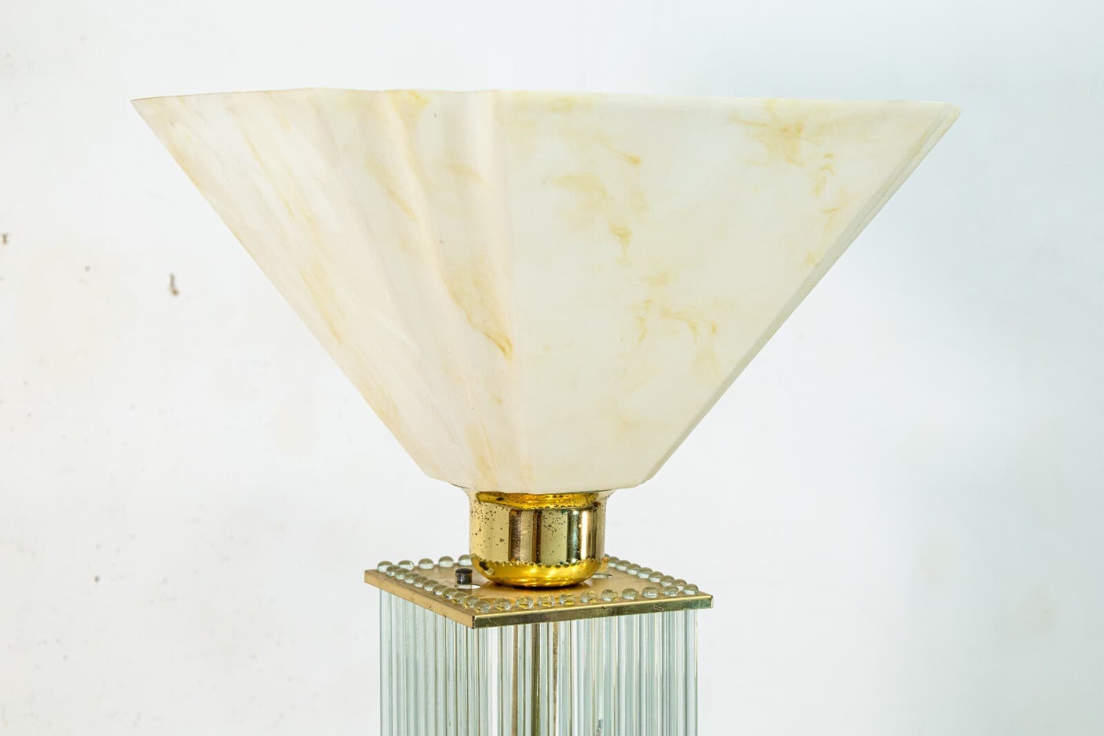 1960s Gaetano Sciolari Brass and Glass Cane Mid Century Modern Floor Lamp - Thumbnail 3
