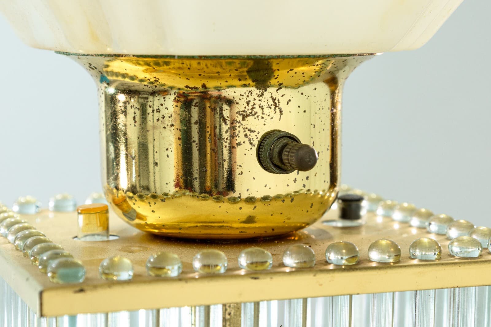 1960s Gaetano Sciolari Brass and Glass Cane Mid Century Modern Floor Lamp - Thumbnail 5