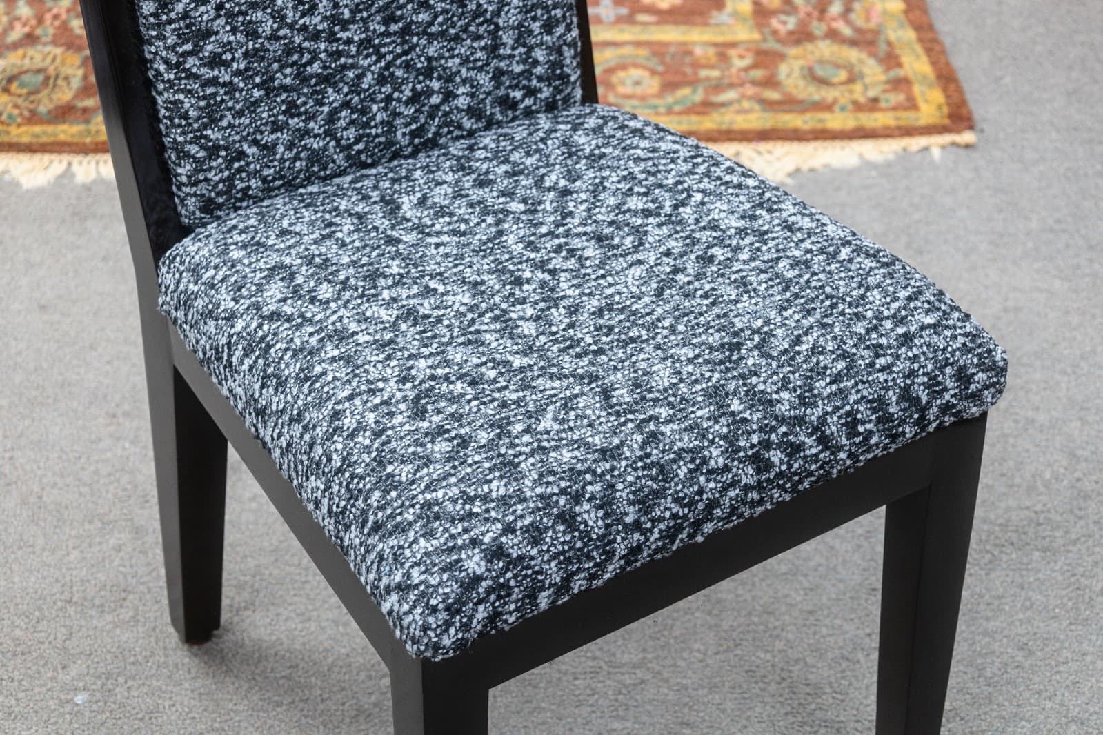 Barbara Barry for Baker Set of 10 Lacquered Black & White Fabric Dining Chairs - Thumbnail 9