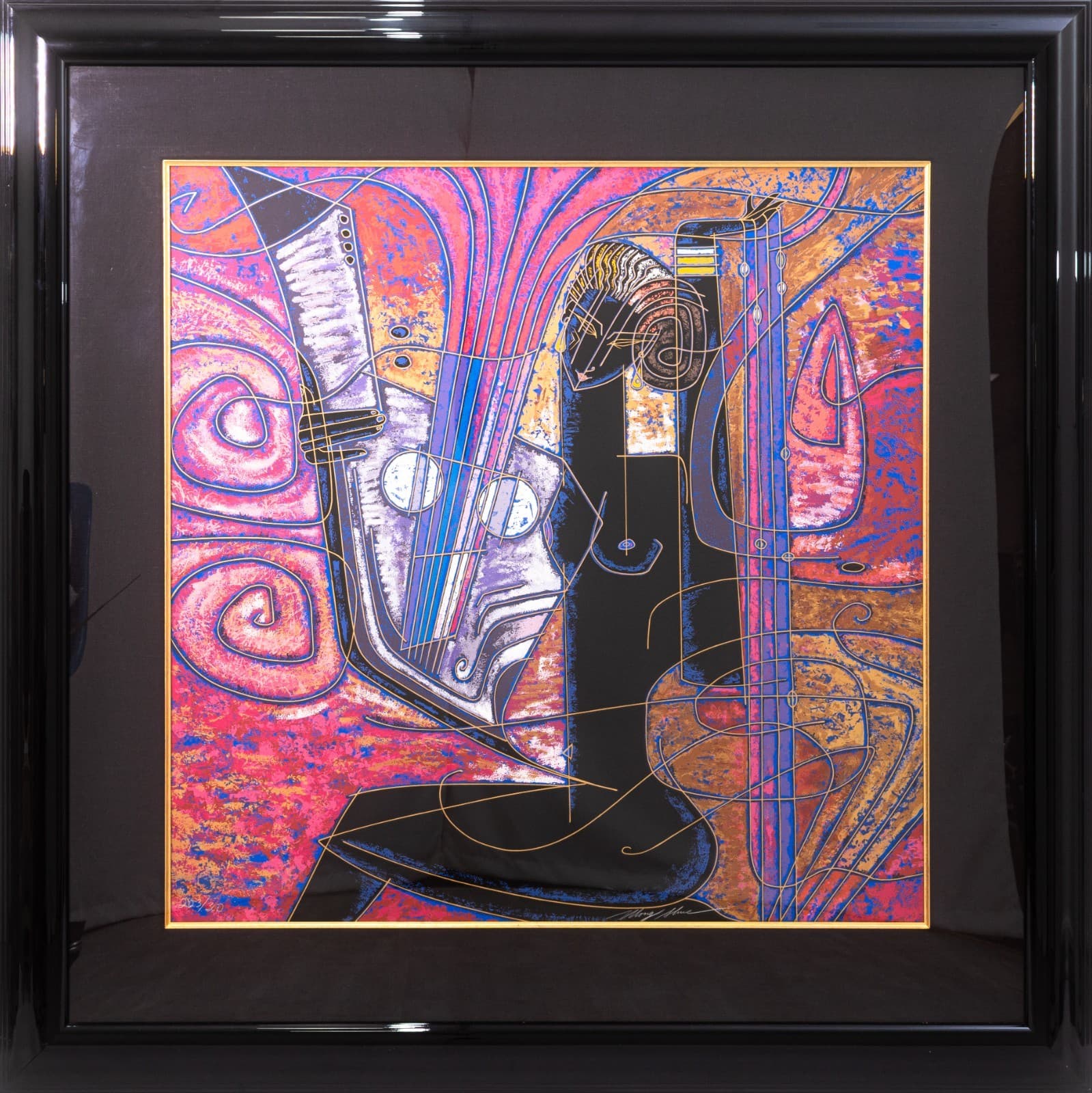 Adrian Wong Shue - Heart Songs, 1990 Signed Serigraph Contemporary Figurative