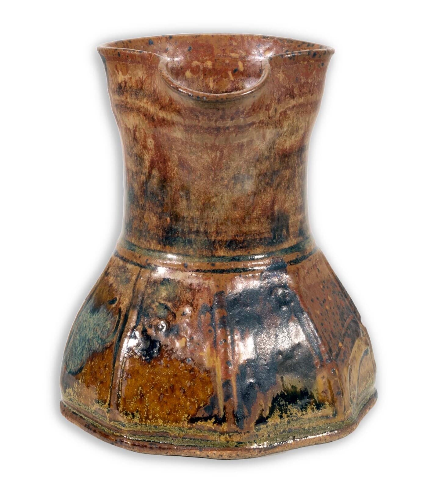 John Glick Ceramic Stoneware Small Pitcher Stamped Plum Tree Pottery - Thumbnail 4