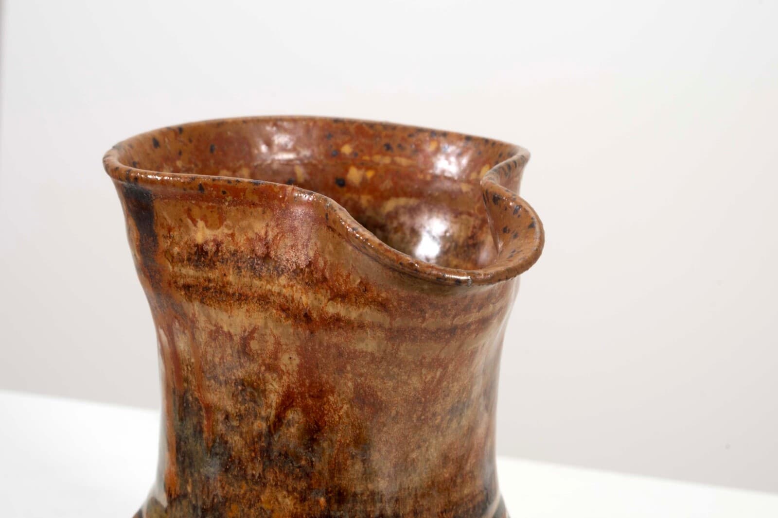 John Glick Ceramic Stoneware Small Pitcher Stamped Plum Tree Pottery - Thumbnail 10