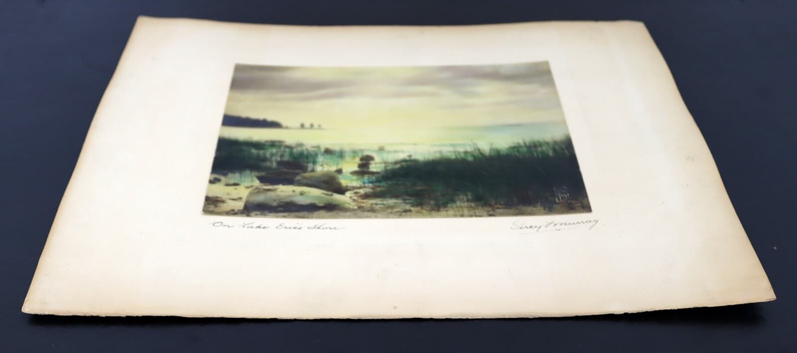 Percy Murray Lake Erie Shores Signed Vintage Hand-Colored Photo Print - Thumbnail 3