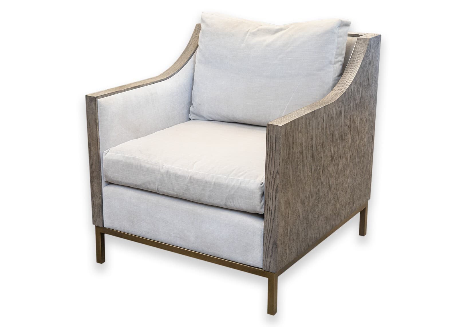 Pair of Century Furniture Monarch Wood Wrapped Contemporary Modern Armchairs - Thumbnail 2