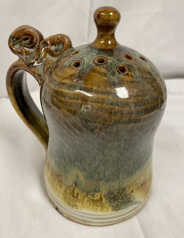 John Glick Ceramic Cheese Shaker Service Piece Stamped Plum Tree Pottery - Thumbnail 4
