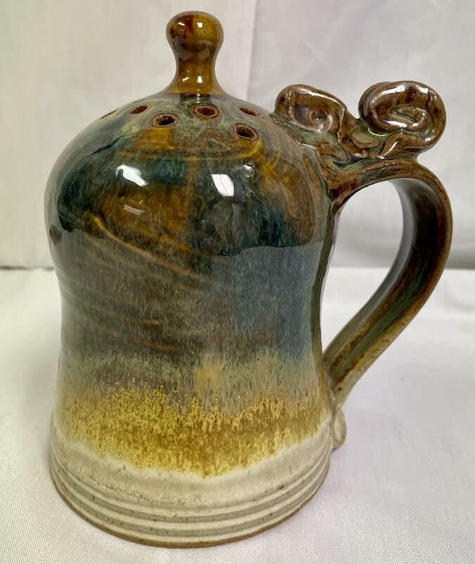 John Glick Ceramic Cheese Shaker Service Piece Stamped Plum Tree Pottery - Thumbnail 2
