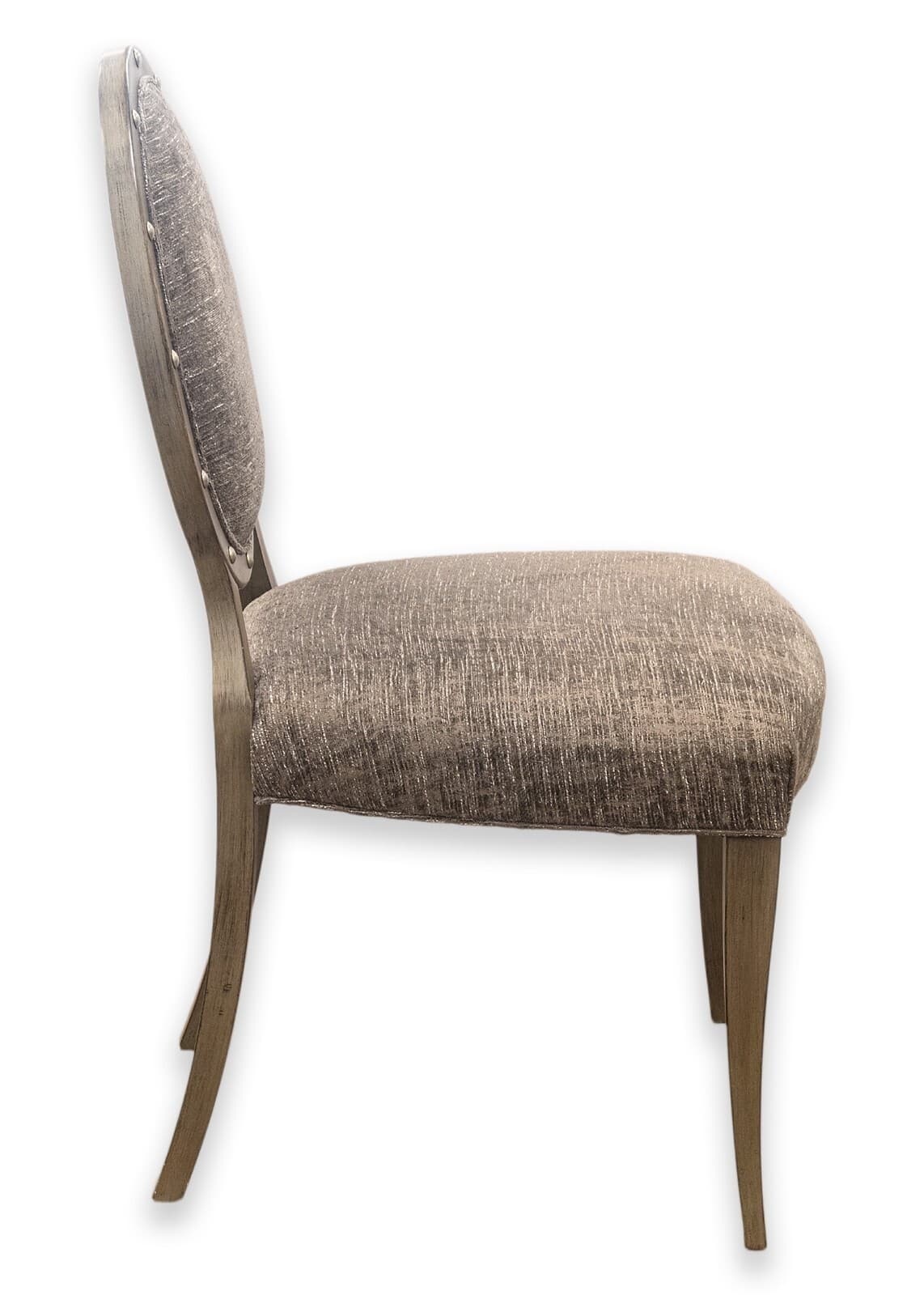 Contemporary Modern Restoration Hardware Fabric Upholstered Wooden Accent Chair - Thumbnail 3