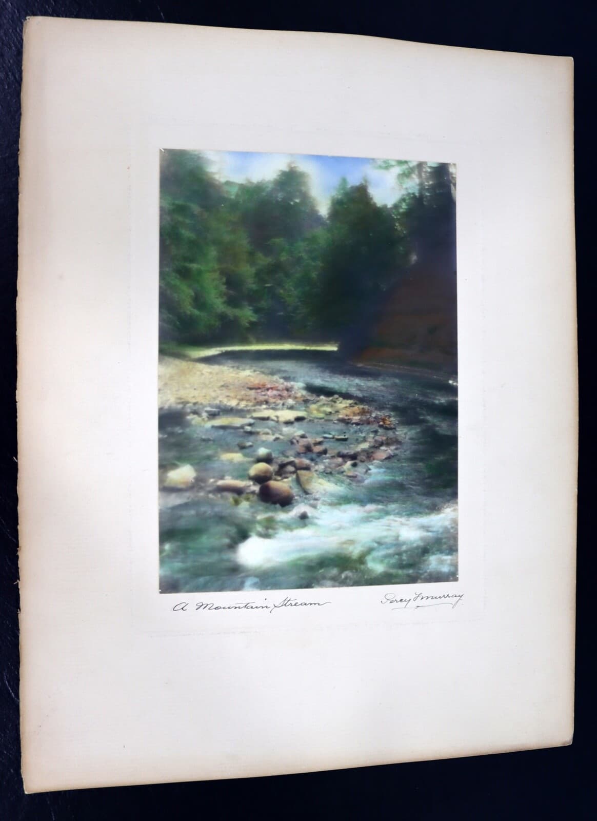 Percy Murray A Mountain Stream Signed Vintage Hand-Colored Photo Print - Thumbnail 2
