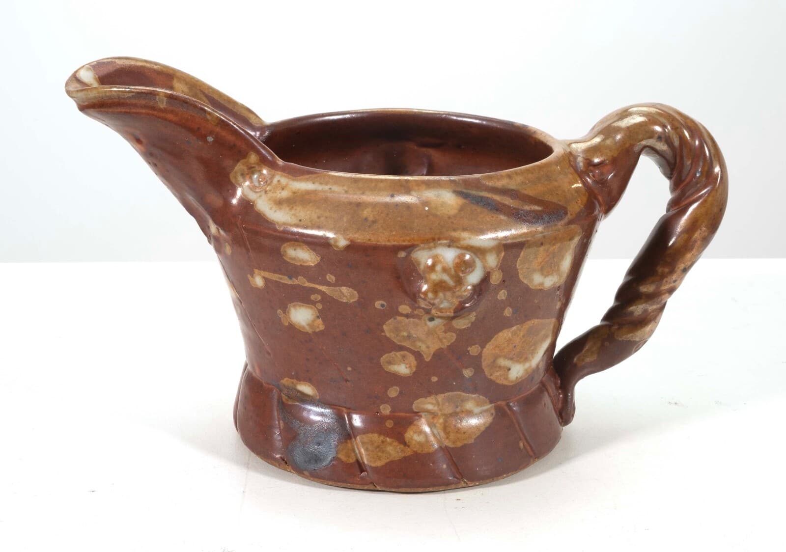 John Glick Ceramic Stoneware Sugar and Creamer Holder Stamped Plum Tree Pottery - Thumbnail 4