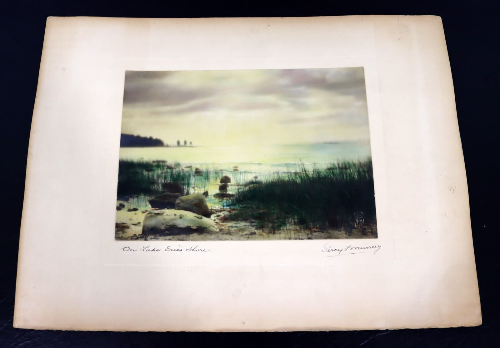 Percy Murray Lake Erie Shores Signed Vintage Hand-Colored Photo Print - Thumbnail 2