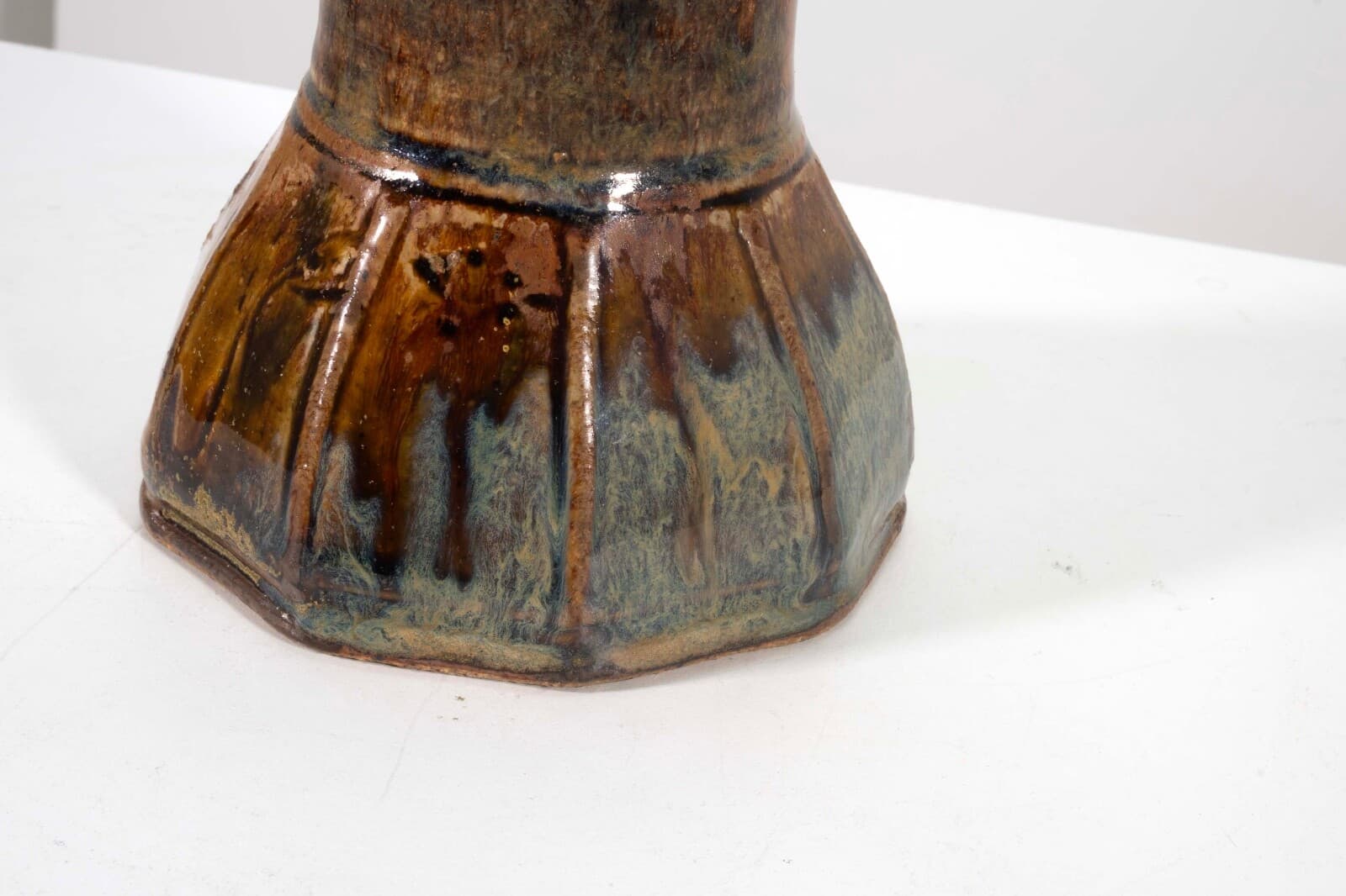 John Glick Ceramic Stoneware Small Pitcher Stamped Plum Tree Pottery - Thumbnail 7