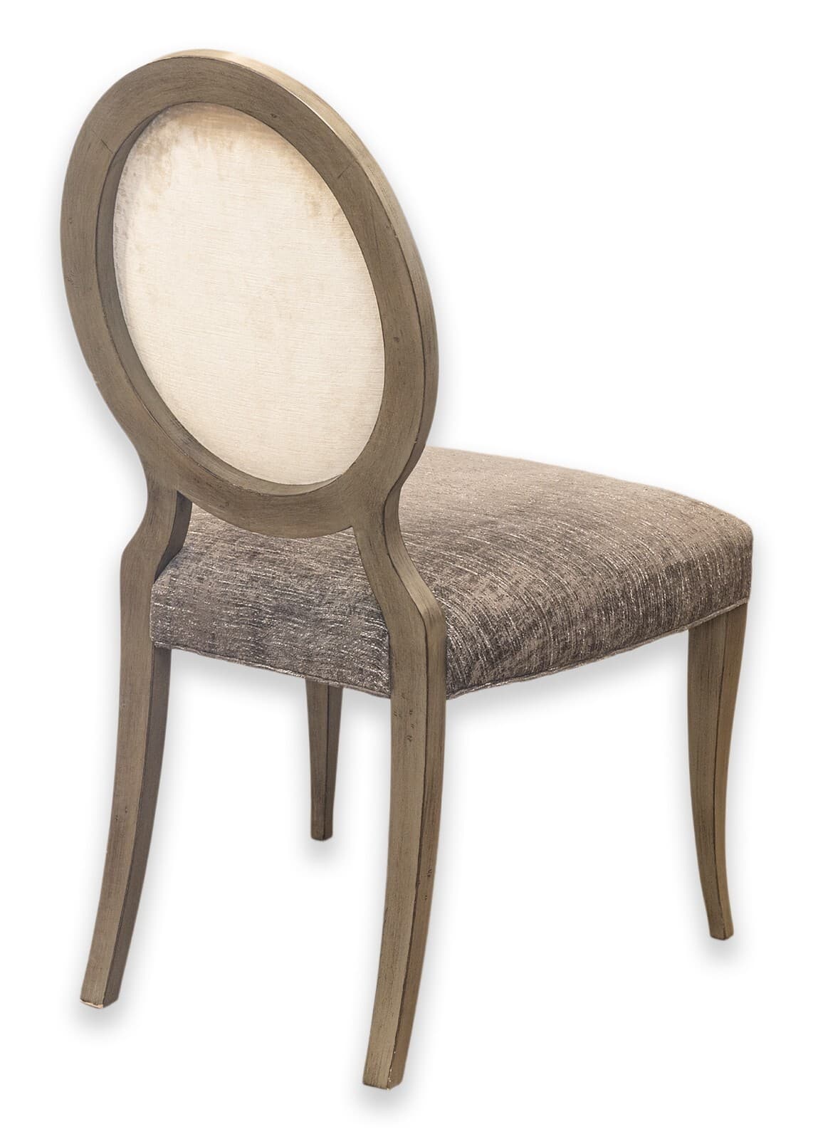 Contemporary Modern Restoration Hardware Fabric Upholstered Wooden Accent Chair - Thumbnail 4