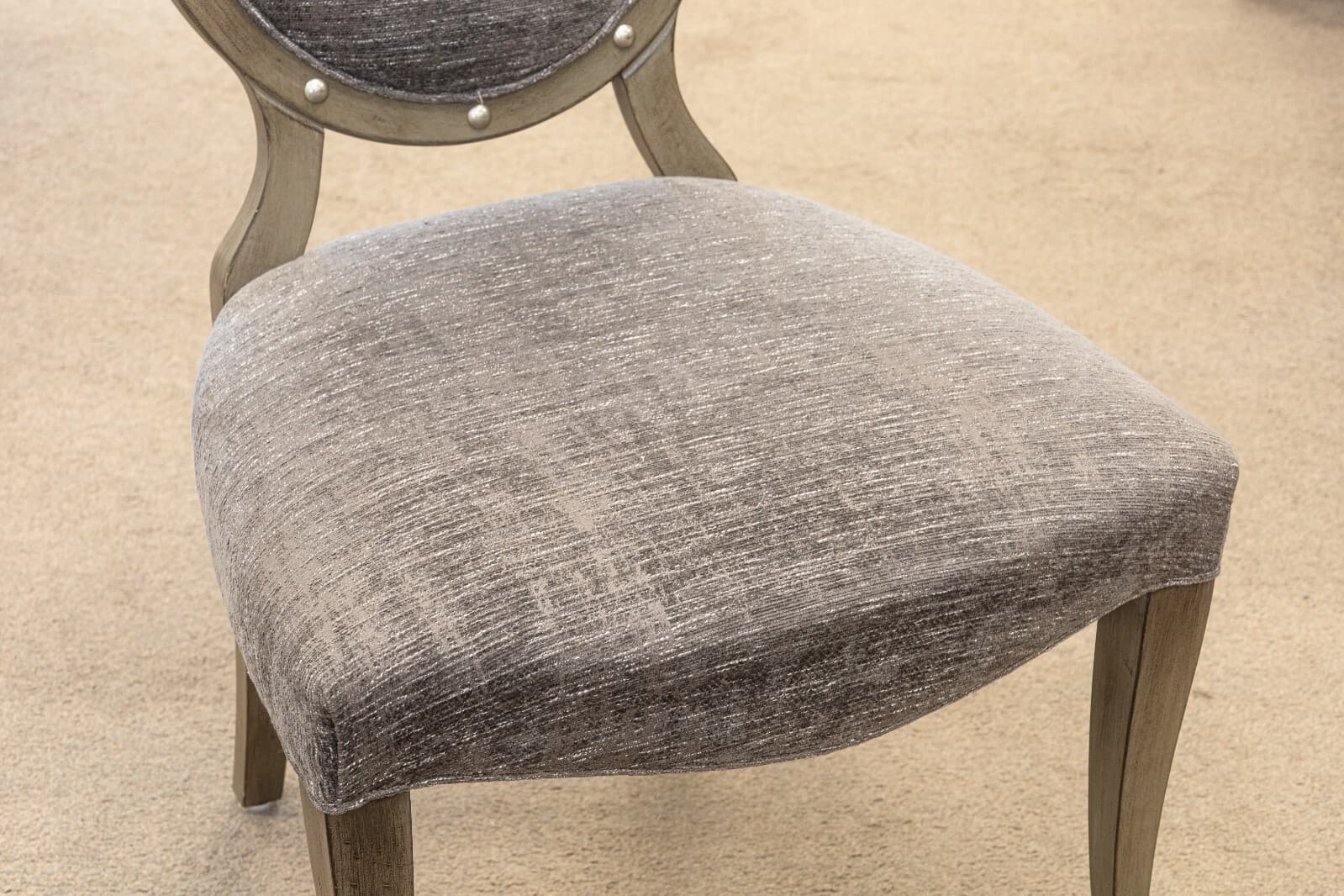 Contemporary Modern Restoration Hardware Fabric Upholstered Wooden Accent Chair - Thumbnail 6