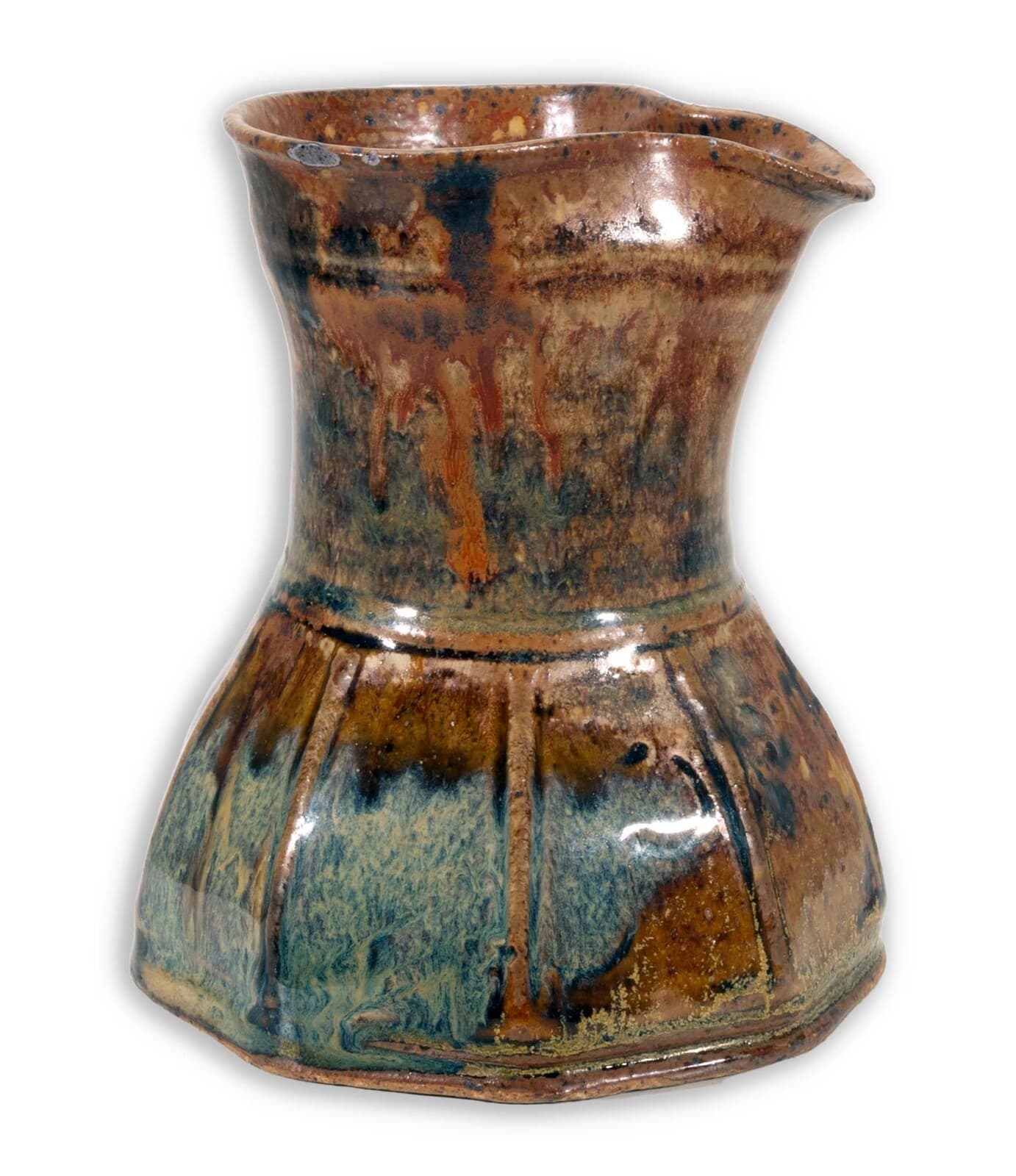 John Glick Ceramic Stoneware Small Pitcher Stamped Plum Tree Pottery - Thumbnail 5
