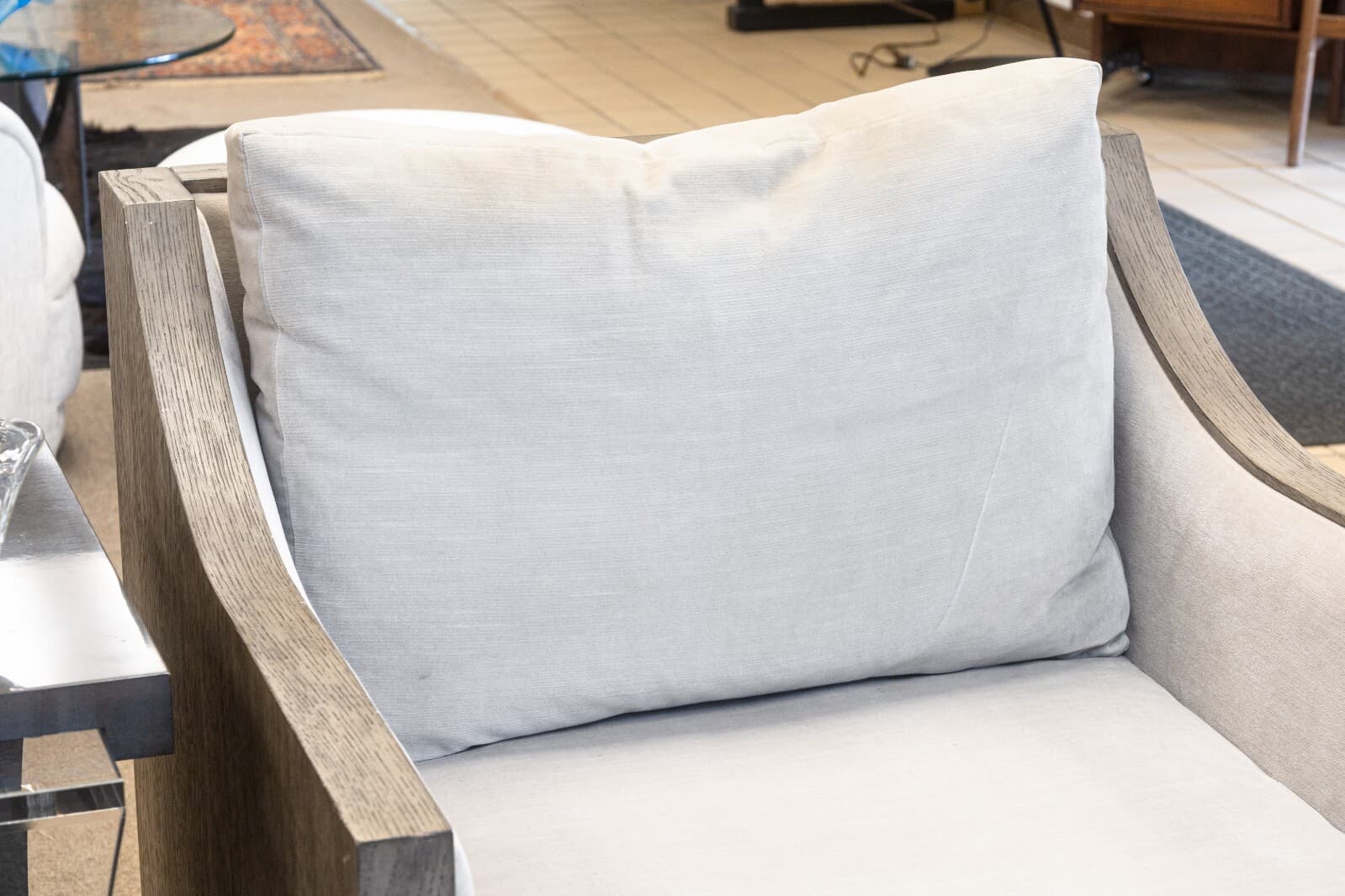 Pair of Century Furniture Monarch Wood Wrapped Contemporary Modern Armchairs - Thumbnail 6
