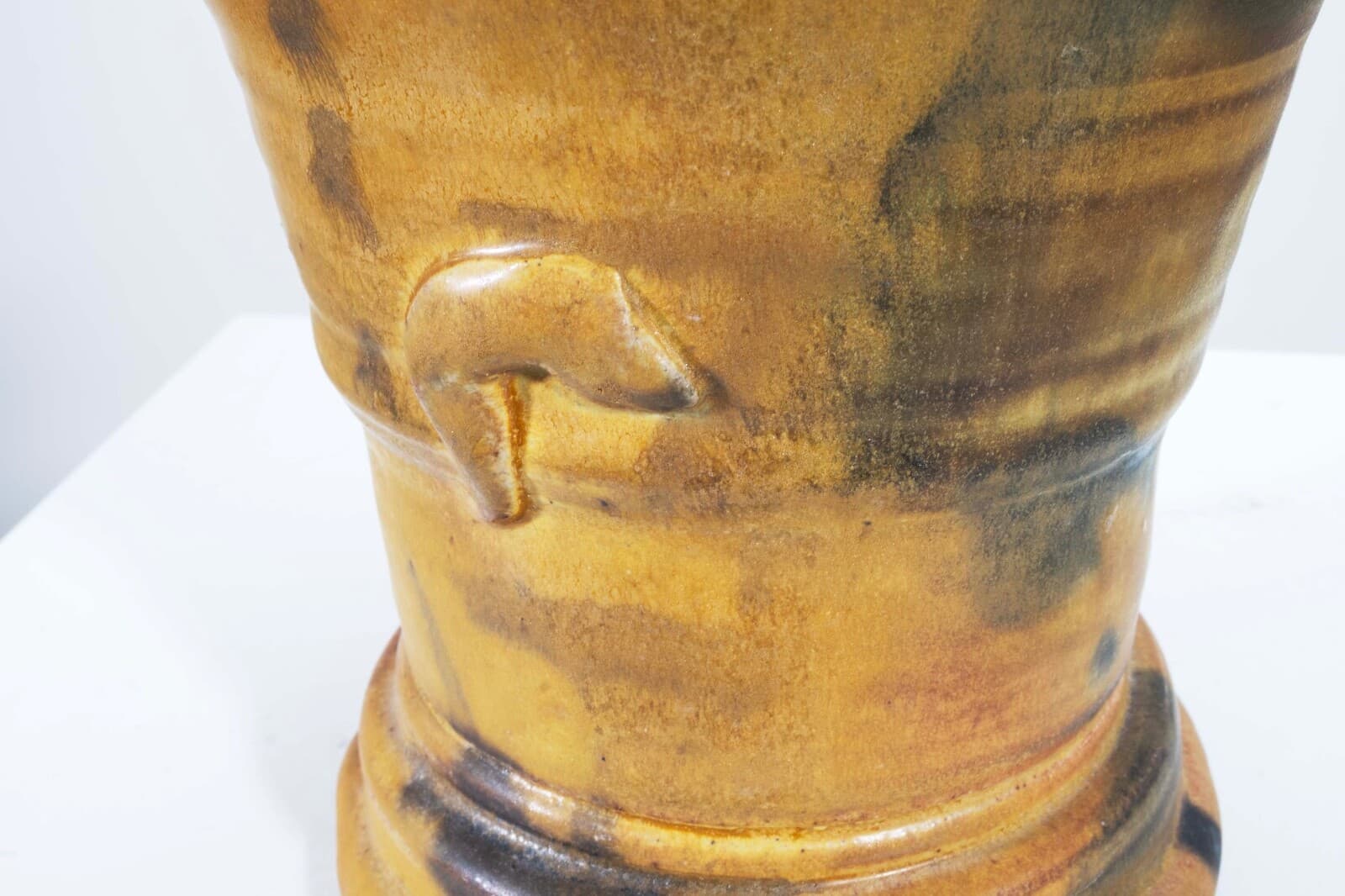 John Glick Modernist Stoneware Glazed Ceramic Rare Yellow Vase Signed - Thumbnail 7