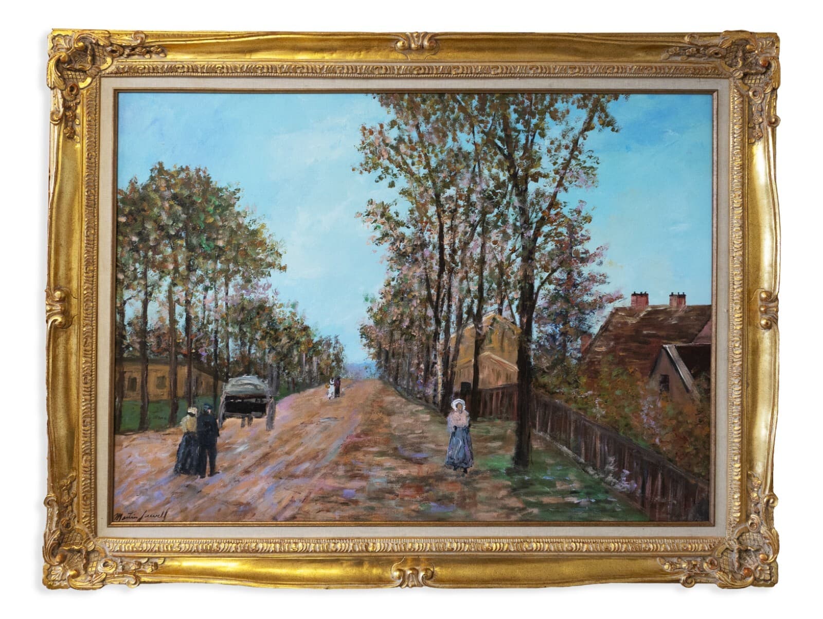 Martin Jewell On the Road to Rocquencourt Signed Impressionist Oil Painting