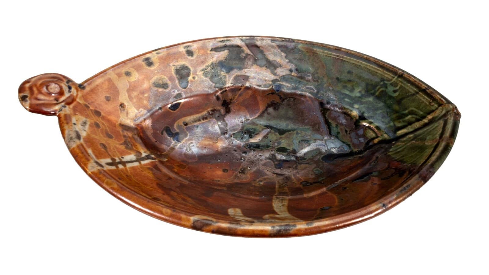 John Glick Modernist Stoneware Glazed Ceramic Serving Platter Signed and Stamped