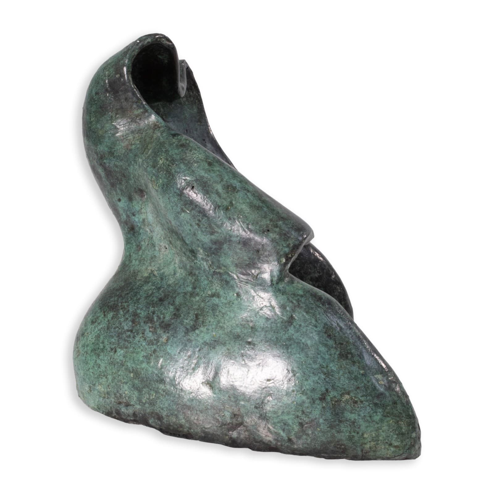 Richard Kozlow - Fez, 1996 Green Patinaed Bronze Modern Abstract Sculpture - Thumbnail 3